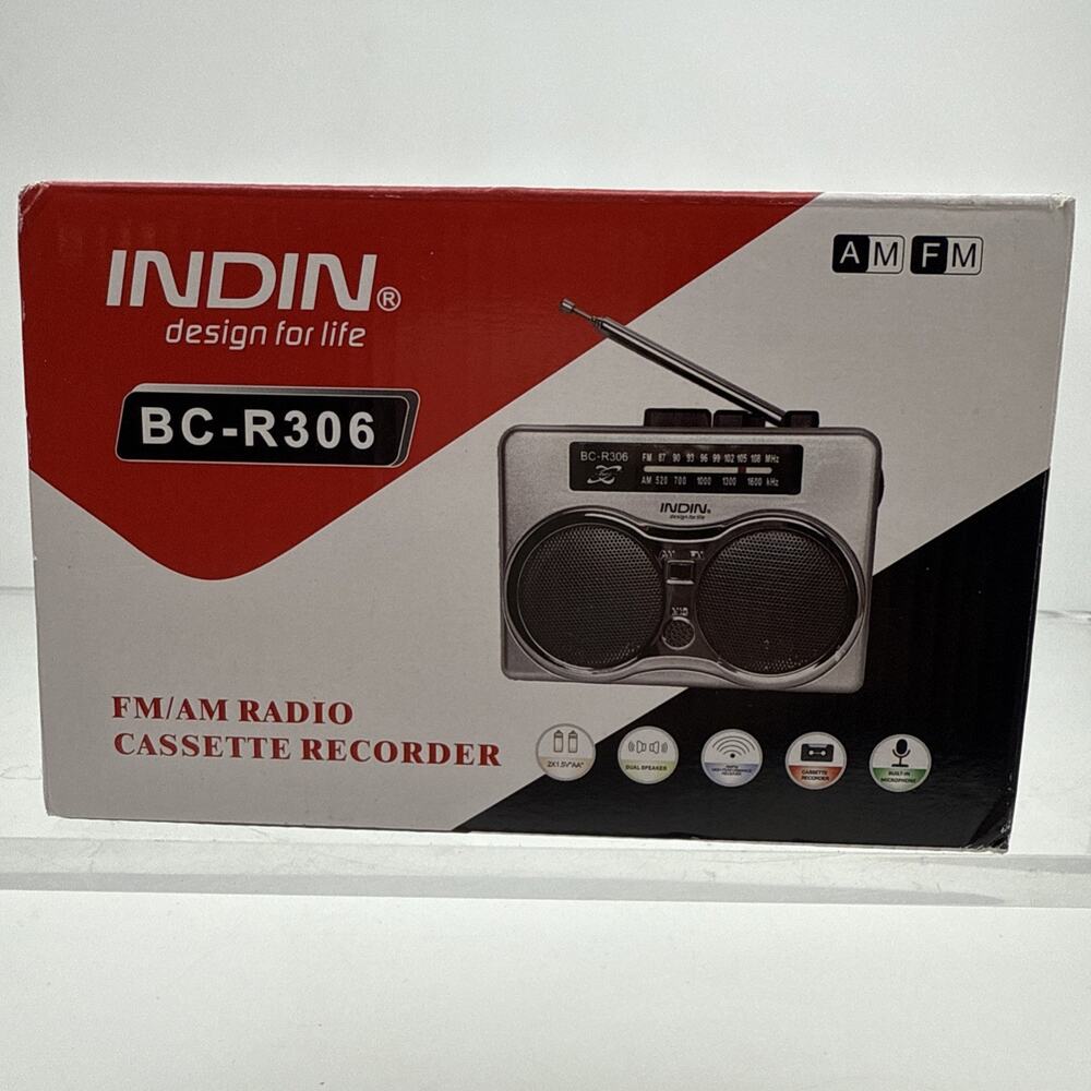 Indin FM/AM Radio Cassette Recorder Dual Speaker